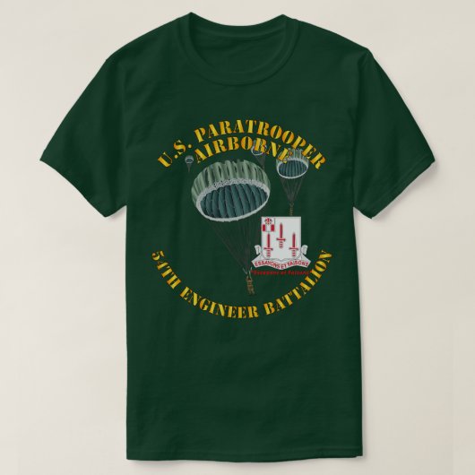 アメリカの空挺部隊 第54工兵大隊 X Tシャツ (デザイン正面)