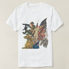 アメリカの第一次世界大戦プロパガンダポスターミックス Tシャツ