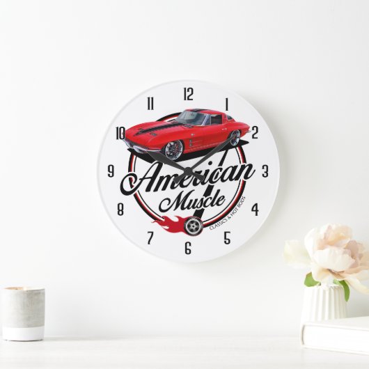アメリカの筋肉スティングレイ ラージ壁時計 (ホーム)