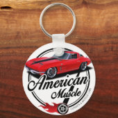 アメリカの筋赤スティングレイ キーホルダー (正面)