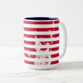 アメリカの米国旗のコーヒー・マグ ツートーンマグカップ (正面右)
