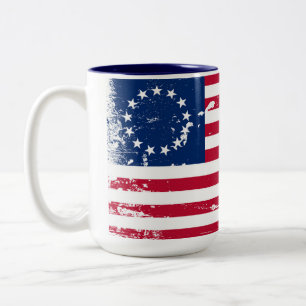 アメリカの米国旗のコーヒー・マグ ツートーンマグカップ
