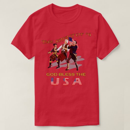 アメリカの精神76神がアメリカを祝福 Tシャツ (デザイン正面)