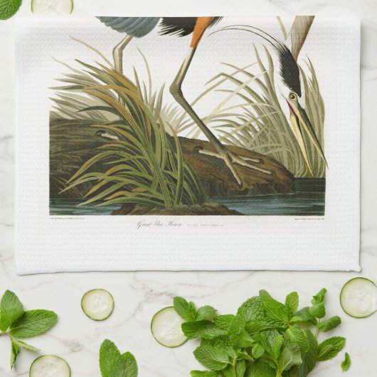 アメリカの素晴らしい青鷲のジョンAudubonの鳥 キッチンタオル (折り畳み)