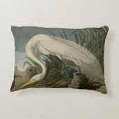 アメリカの素晴らしオードボンバード、ホワイトヘロン、エグレト アクセントクッション (裏面)