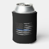 アメリカの細いブルーライン国旗 缶クーラー (缶裏面)