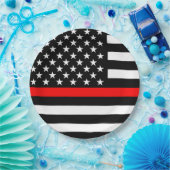 アメリカの細い赤線の記号 ペーパープレート (パーティー)