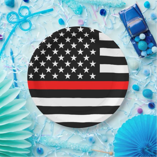 アメリカの細い赤線の記号 ペーパープレート (パーティー)