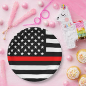 アメリカの細い赤線の記号 ペーパープレート (パーティー)