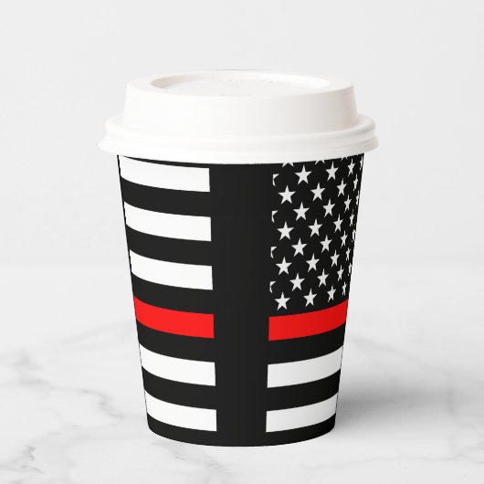 アメリカの細い赤線グラフィックデコール 紙コップ (左)