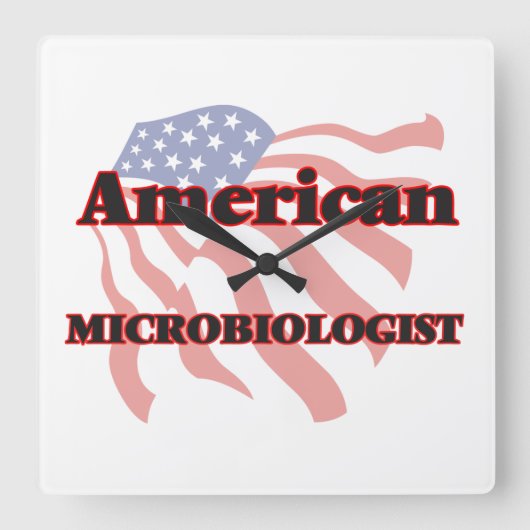 アメリカの細菌学者 スクエア壁時計 (正面)