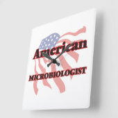 アメリカの細菌学者 スクエア壁時計 (傾斜)