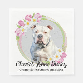 アメリカの結婚ブルドッグのナプキンと犬の写真 スタンダードランチョンナプキン