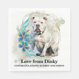 アメリカの結婚ブルドッグのナプキンと犬の写真 スタンダードランチョンナプキン