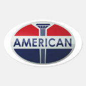 アメリカの給油所のヴィンテージの印の水晶版 楕円形シール (正面)