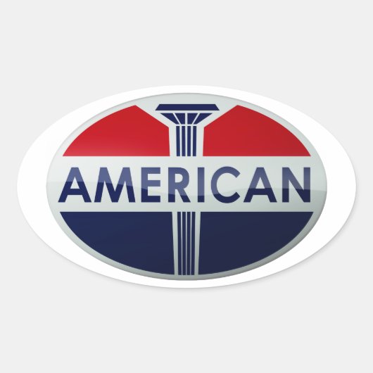 アメリカの給油所のヴィンテージの印の水晶版 楕円形シール (正面)