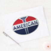 アメリカの給油所のヴィンテージの印の水晶版 楕円形シール (封筒)