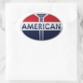 アメリカの給油所のヴィンテージの印の水晶版 楕円形シール (バッグ)