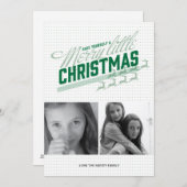 アメリカの緑のトナカイの休日の写真カード シーズンカード (正面/裏面)