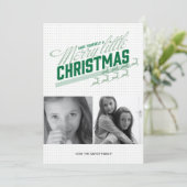 アメリカの緑のトナカイの休日の写真カード シーズンカード (スタンド正面)