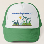 アメリカの緑のトラック運転手の帽子を再度作って下さい キャップ (正面)