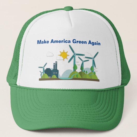 アメリカの緑のトラック運転手の帽子を再度作って下さい キャップ (正面)