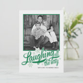 アメリカの緑の雪片の休日の写真カード シーズンカード (スタンド正面)