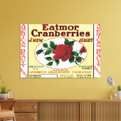アメリカの美しいアイアトモールクランベリーブランドラベル キャンバスプリント (インサイチュ (リビング))
