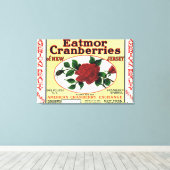 アメリカの美しいアイアトモールクランベリーブランドラベル キャンバスプリント (インサイチュ (ウッドフロア))