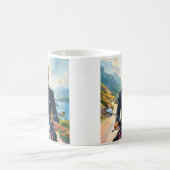 アメリカの美しい山々でトランプ乗用バイク コーヒーマグカップ (中央)