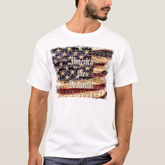 アメリカの美しい白い愛国心のある男のTシャツ Tシャツ (正面)