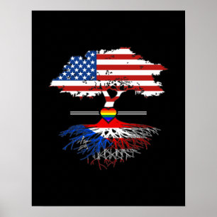 アメリカの育てられたプエルトリコの根の陽気なハートLGBT ポスター