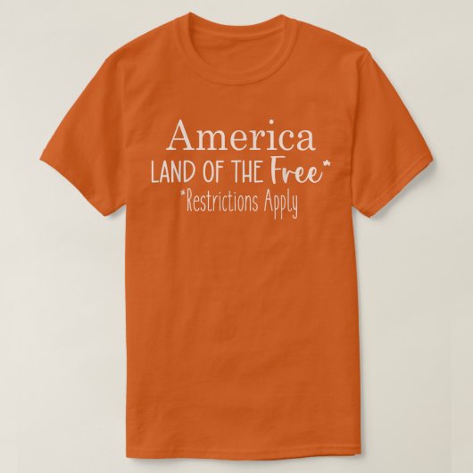 アメリカの自由な制限の土地が適用される Tシャツ (デザイン正面)