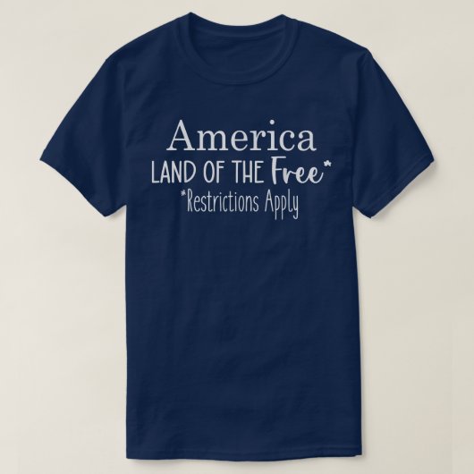 アメリカの自由な制限の土地が適用される Tシャツ (デザイン正面)