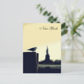 アメリカの自由の女神とカモメ ポストカード (スタンド正面)