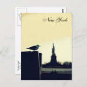 アメリカの自由の女神とカモメ ポストカード (正面/裏面)