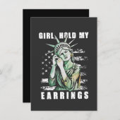 アメリカの自由の女神のイヤリングを預かってよ 招待状 (正面/裏面)