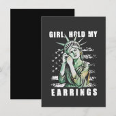 アメリカの自由の女神のイヤリングを預かって Liberity Status American 招待状 (正面/裏面)