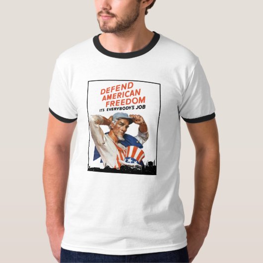 アメリカの自由を守って下さい Tシャツ (正面)