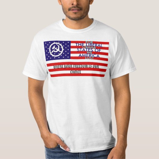 アメリカの自由主義のな州 Tシャツ (正面)