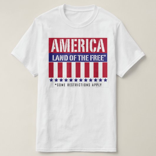 アメリカの自由主義国の規制が適用される Tシャツ (デザイン正面)