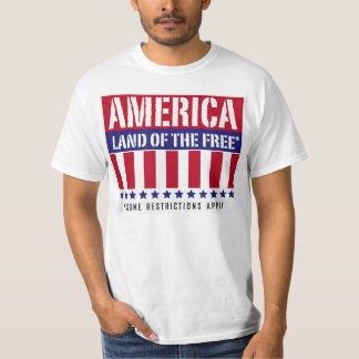 アメリカの自由主義国の規制が適用される Tシャツ