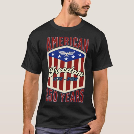 アメリカの自由250周年ヴィンテージ 1776 2026 ギフト Tシャツ (正面)