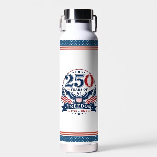 アメリカの自由250周年記念愛国的なワシのデザイン ウォーターボトル (正面)