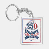 アメリカの自由250周年記念愛国的なワシのデザイン キーホルダー (正面左)