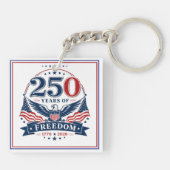 アメリカの自由250周年記念愛国的なワシのデザイン キーホルダー (裏面)