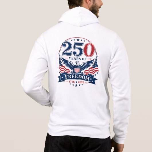 アメリカの自由250周年記念愛国的なワシのデザイン パーカ (裏面)