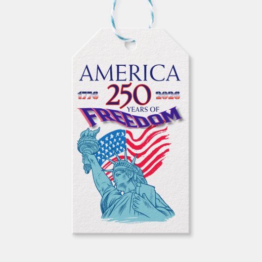 アメリカの自由250周年記念自由の女神 ギフトタグ (正面)