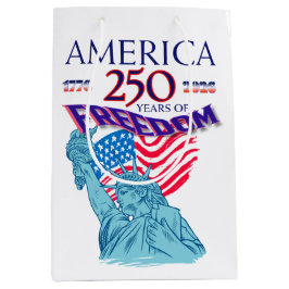 アメリカの自由250周年記念自由の女神 ミディアムペーパーバッグ