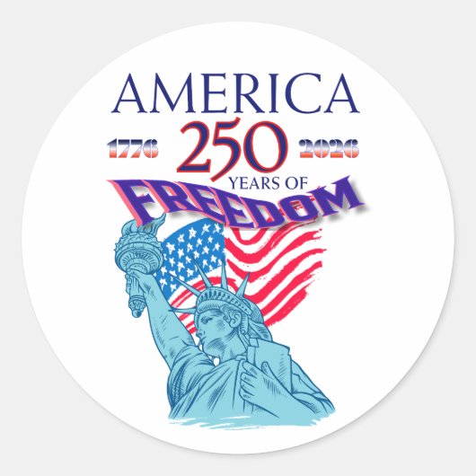 アメリカの自由250周年記念自由の女神 ラウンドシール (正面)